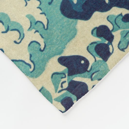 De Grote Golf van Kanagawa Fleece Deken (Hoek)