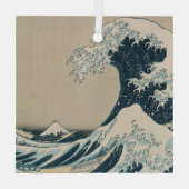 De Grote Golf van Kanagawa Glas Ornament (Achterkant)