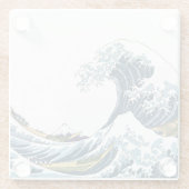 De Grote Golf van Kanagawa Glazen Onderzetter (Achterkant)