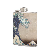 De Grote Golf van Kanagawa Heupfles (Links)