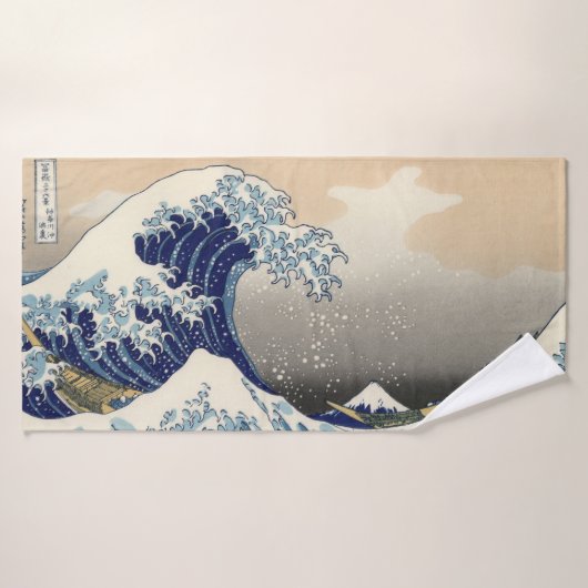 De Grote Golf van Kanagawa Hokusai Badhanddoek (Badhanddoek)