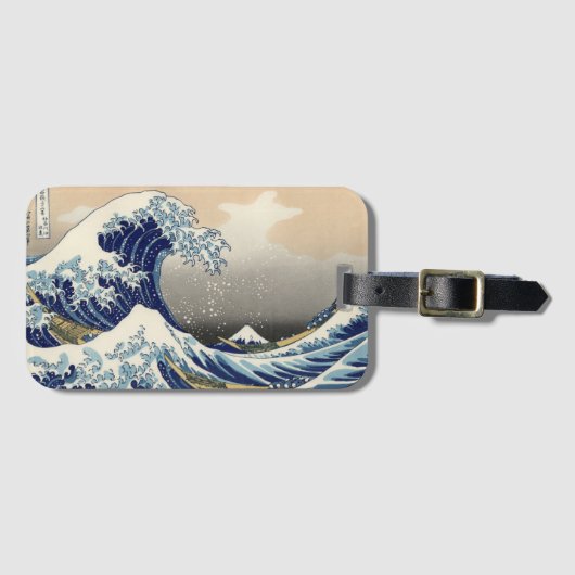 De Grote Golf van Kanagawa Hokusai Bagagelabel (Voorkant (horizontaal))
