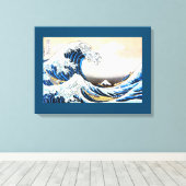 De Grote Golf van Kanagawa, Hokusai Canvas Afdruk (Insitu (Houten vloer))