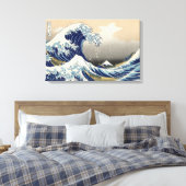 De Grote Golf van Kanagawa, Hokusai Canvas Afdruk (Insitu (Slaapkamer))