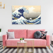 De Grote Golf van Kanagawa, Hokusai Canvas Afdruk (Insitu (Woonkamer))