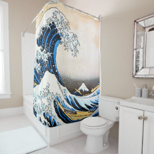 De Grote Golf van Kanagawa, Hokusai Douchegordijn