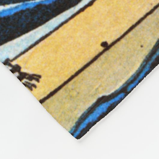 De Grote Golf van Kanagawa, Hokusai Fleece Deken (Hoek)