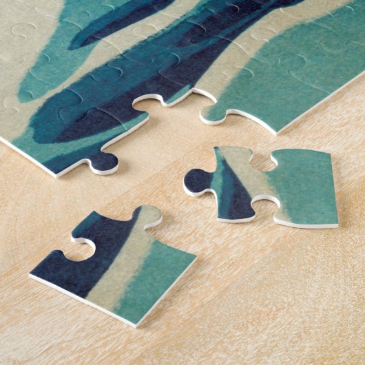 De Grote Golf van Kanagawa- Hokusai Japan Kunstena Legpuzzel (Zijkant)