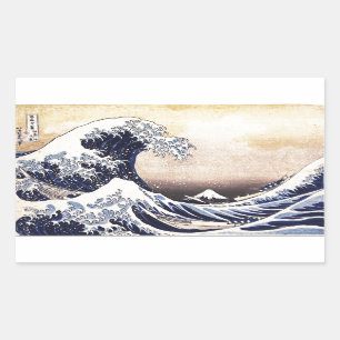De grote golf van Kanagawa Hokusai Japanse kunst Rechthoekige Sticker