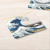 De Grote Golf van Kanagawa, Hokusai Kartonnen Onderzetters (Schuin)