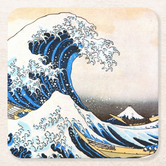 De Grote Golf van Kanagawa, Hokusai Kartonnen Onderzetters (Voorkant)