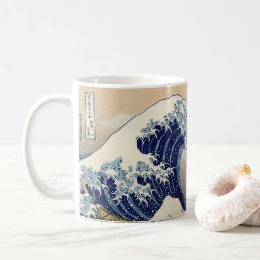 De Grote Golf van Kanagawa Hokusai Koffiemok (Met donut)