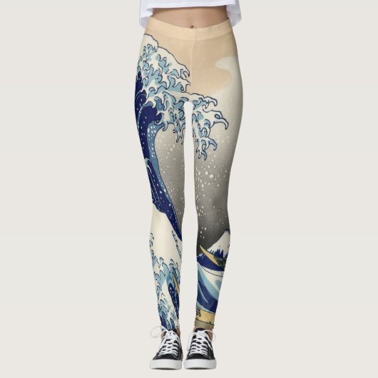 De Grote Golf van Kanagawa Hokusai Leggings (Voorkant)