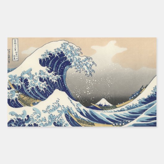 De Grote Golf van Kanagawa Hokusai Rechthoekige Sticker (Voorkant)
