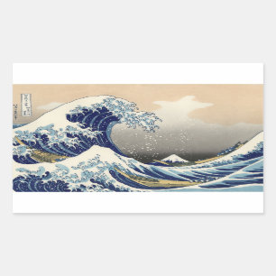De Grote Golf van Kanagawa Hokusai Rechthoekige Sticker