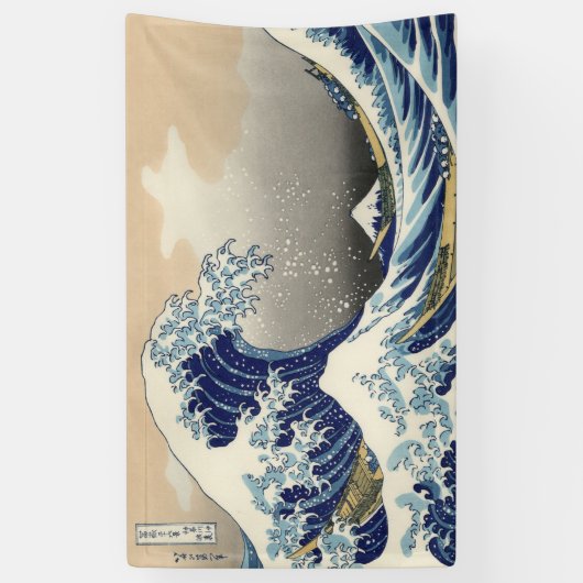 De Grote Golf van Kanagawa Hokusai Spandoek (Verticaal)