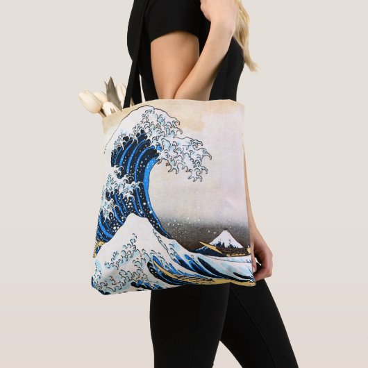 De Grote Golf van Kanagawa, Hokusai Tote Bag (Dichtbij)