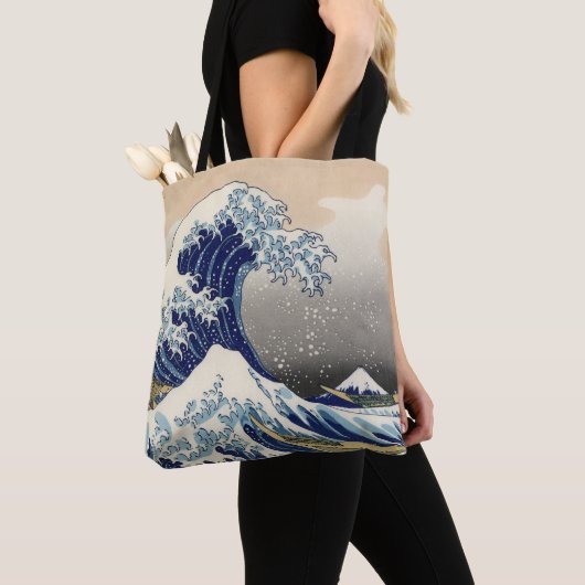 De Grote Golf van Kanagawa Hokusai Tote Bag (Dichtbij)