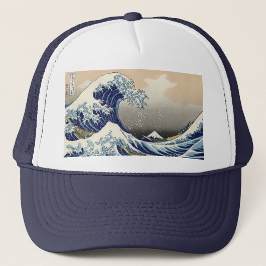 De Grote Golf van Kanagawa Hokusai Trucker Pet (Voorkant)
