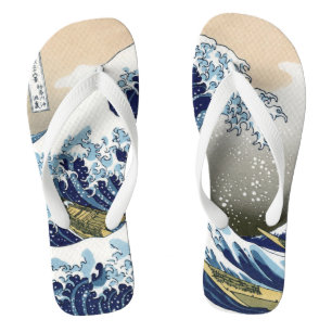 De Grote Golf van Kanagawa Hokusai Ukiyo-e Teenslippers