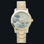 De Grote Golf van Kanagawa Horloge<br><div class="desc">The Great Wave Watch The Great Wave off Kanagawa, ook bekend als The Great Wave of Just The Wave, is een houtsblokafdruk van de Japanse kunstenaar Katsushika Hokusai. Een voorbeeld van ukiyo-e-kunst: het werd ergens tussen 1830 en 1833 gepubliceerd als de eerste in de reeks van Hokusai, zesendertig Uitzichten van...</div>