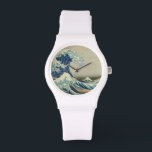 De Grote Golf van Kanagawa Horloge<br><div class="desc">The Great Wave Watch The Great Wave off Kanagawa, ook bekend als The Great Wave of Just The Wave, is een houtsblokafdruk van de Japanse kunstenaar Katsushika Hokusai. Een voorbeeld van ukiyo-e-kunst: het werd ergens tussen 1830 en 1833 gepubliceerd als de eerste in de reeks van Hokusai, zesendertig Uitzichten van...</div>