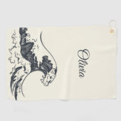 De Grote Golf van Kanagawa illustratie Golfhanddoek (Horizontaal)