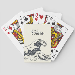 De Grote Golf van Kanagawa illustratie Pokerkaarten