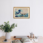 De Grote Golf van Kanagawa  illustratie Poster<br><div class="desc">kies om het even welke grootte; de druk van de muurkunst en poster remix van het originele schilderen door Katsushika Hokusai</div>
