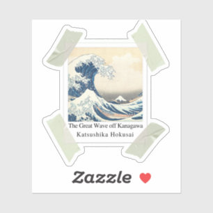 De Grote Golf van Kanagawa in Portret Sticker