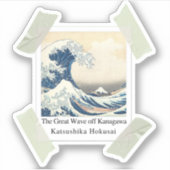 De Grote Golf van Kanagawa in Portret Sticker (Voorkant)