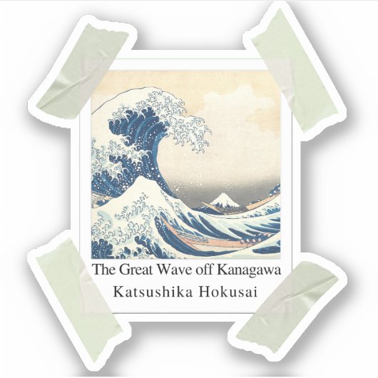 De Grote Golf van Kanagawa in Portret Sticker (Voorkant)