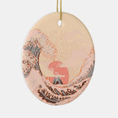 De grote golf van kanagawa in zonsopgang keramisch ornament (Rechts)