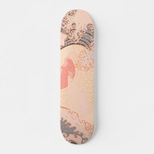 De grote golf van kanagawa in zonsopgang persoonlijk skateboard