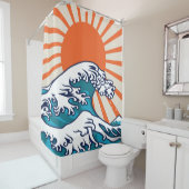 De Grote Golf van Kanagawa, japans poster Douchegordijn (In situ)