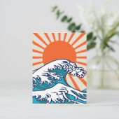 De Grote Golf van Kanagawa, japans poster Feestdagenkaart (Staand voorkant)