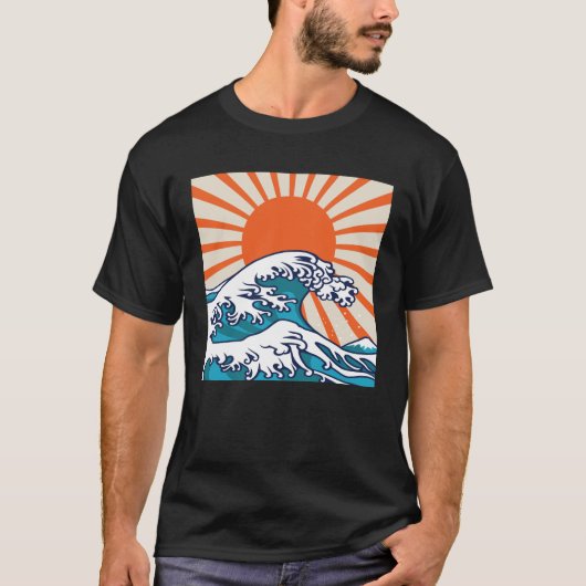 De Grote Golf van Kanagawa, japans poster T-shirt (Voorkant)