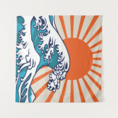 De Grote Golf van Kanagawa, japans poster Wandkleed (Voorkant (horizontaal))