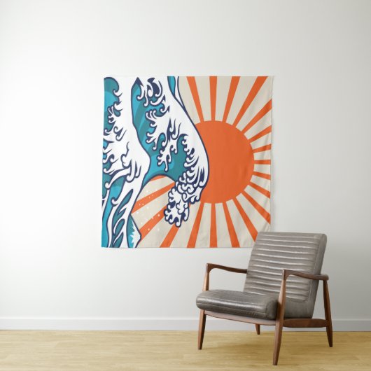 De Grote Golf van Kanagawa, japans poster Wandkleed (In Situ (horizontaal))