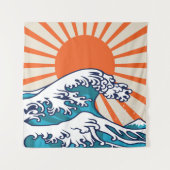 De Grote Golf van Kanagawa, japans poster Wandkleed (Voorkant)