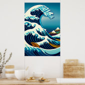 De Grote Golf van Kanagawa  Japanse kunst Poster (Keuken)