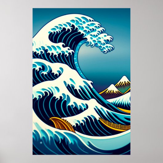 De Grote Golf van Kanagawa  Japanse kunst Poster (Voorkant)