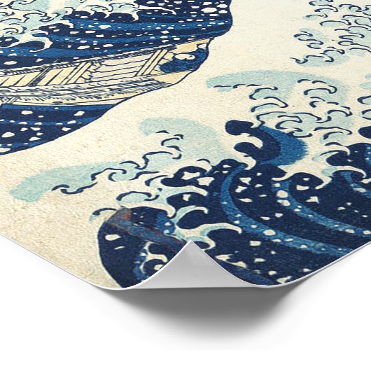 De Grote Golf van Kanagawa  Japanse kunst Poster (Hoek)