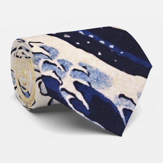 De grote golf van Kanagawa  Japanse kunst Stropdas (Opgerold)