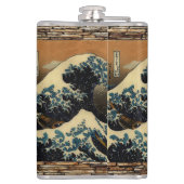 De Grote Golf van Kanagawa  Japanse Kunstenaar Heupfles (Achterkant)