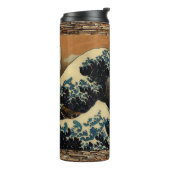 De Grote Golf van Kanagawa Japanse Kunstenaar Thermosbeker (Gedraaid links)