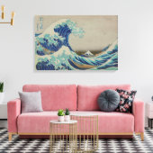 De grote golf van Kanagawa Japanse Woodblock Art Canvas Afdruk (Insitu (Woonkamer))