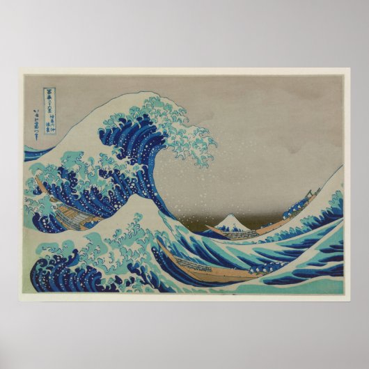 De grote golf van Kanagawa Japanse Woodblock Art Poster (Voorkant)