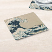 De Grote Golf van Kanagawa Kartonnen Onderzetters (Schuin)