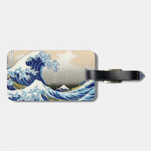 De grote golf van Kanagawa Katsushika Hokusai Bagagelabel